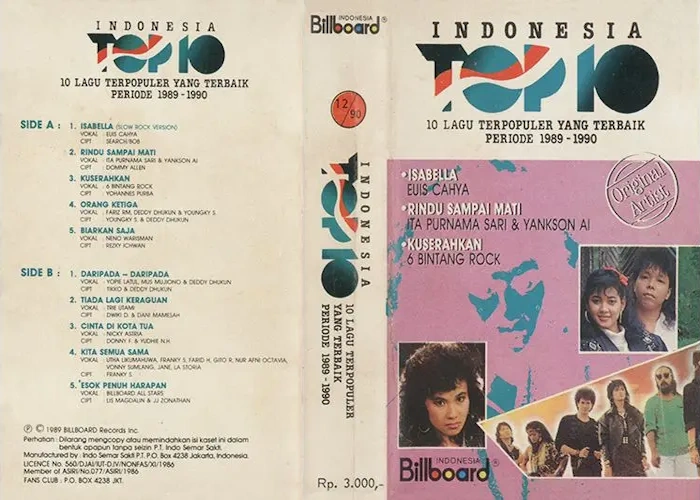 Indonesia Top 10: 10 Lagu Terpopuler Yang Terbaik Periode 1989 - 1990